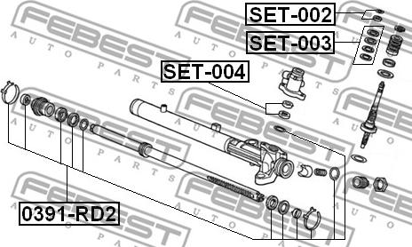 Febest SET-004 - Javítókészlet, összekötőrúd axiális csukló parts5.com