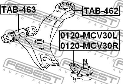 Febest TAB-463 - Suport,trapez parts5.com