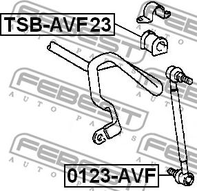 Febest TSB-AVF23 - Čaura ležaja, stabilizator parts5.com