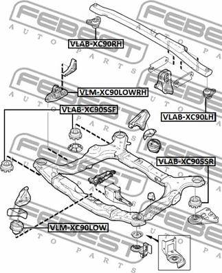 Febest VLAB-XC90LH - Mounting, axle beam parts5.com