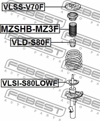 Febest VLD-S80F - Ütköző, rugózás parts5.com