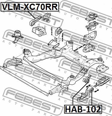 Febest VLM-XC70RR - Suport motor parts5.com