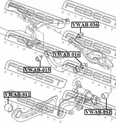 Febest VWAB-036 - Lagerung, Lenker parts5.com