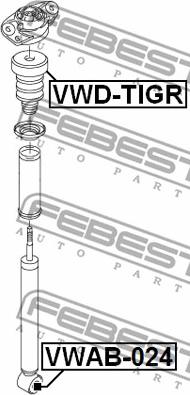 Febest VWAB-024 - Сайлентблок, стойка амортизатора parts5.com