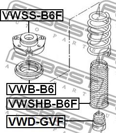 Febest VWD-GVF - Almohadilla de tope, suspensión parts5.com