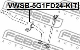 Febest VWSB-5G1FD24-KIT - Ремкомплект, подшипник стабилизатора parts5.com