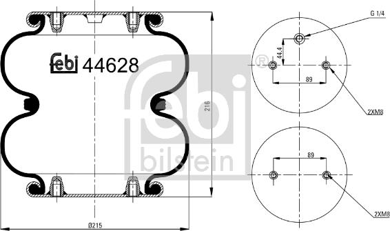 Febi Bilstein 44628 - Маншон, въздушно окачване parts5.com