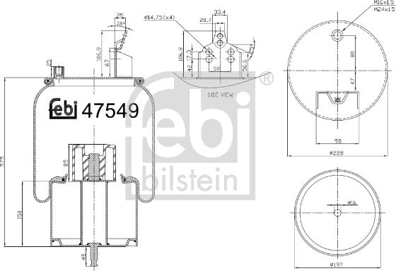 Febi Bilstein 47549 - Burduf, suspensie pneumatica parts5.com