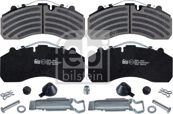 Febi Bilstein 16666 - Sada brzdových platničiek kotúčovej brzdy parts5.com