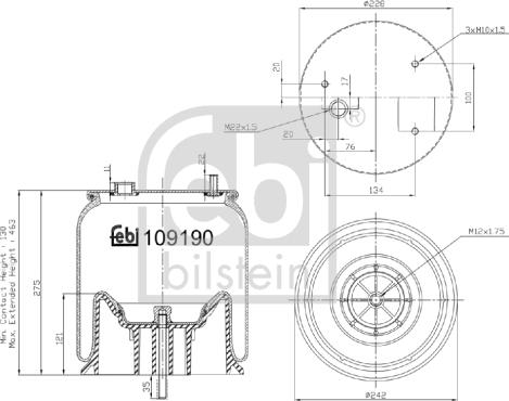 Febi Bilstein 109190 - Burduf, suspensie pneumatica parts5.com