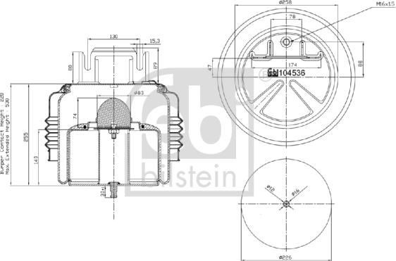 Febi Bilstein 104536 - Burduf, suspensie pneumatica parts5.com