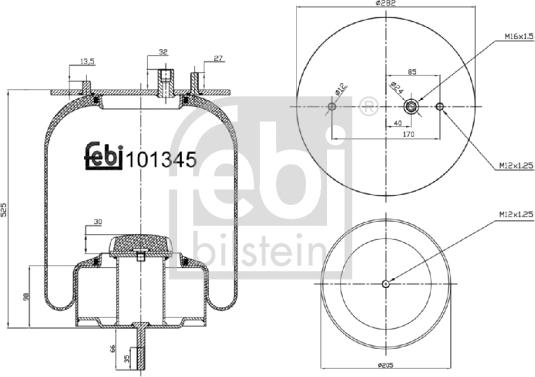 Febi Bilstein 101345 - Φούσκα, πνευματική ανάρτηση parts5.com