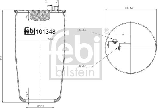 Febi Bilstein 101348 - Burduf, suspensie pneumatica parts5.com