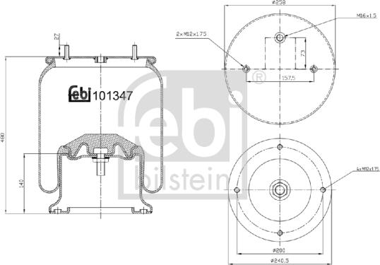 Febi Bilstein 101347 - Burduf, suspensie pneumatica parts5.com