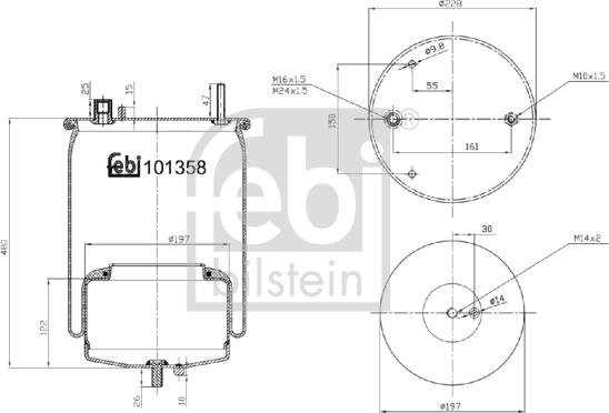 Febi Bilstein 101358 - Mijeh, zračni ovjes parts5.com