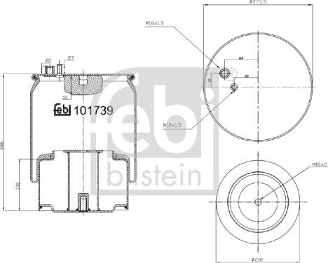 Febi Bilstein 101739 - Φούσκα, πνευματική ανάρτηση parts5.com