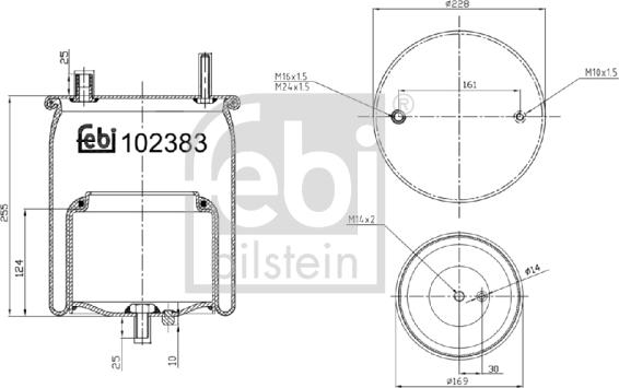 Febi Bilstein 102383 - Burduf, suspensie pneumatica parts5.com