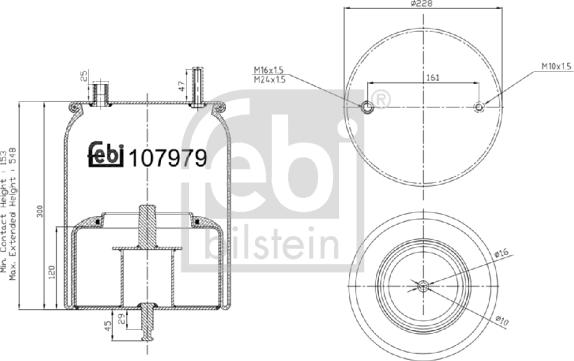 Febi Bilstein 107979 - Burduf, suspensie pneumatica parts5.com