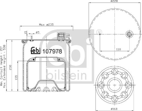 Febi Bilstein 107978 - Φούσκα, πνευματική ανάρτηση parts5.com