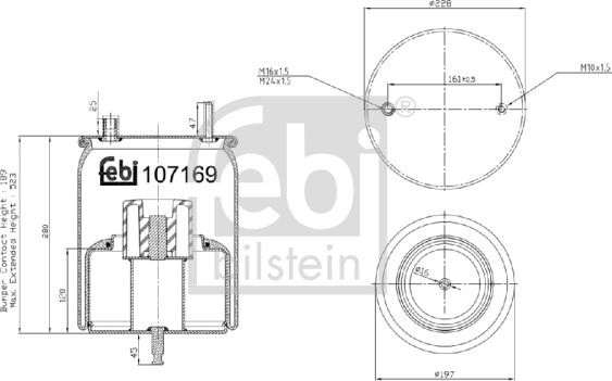 Febi Bilstein 107169 - Mijeh, zračni ovjes parts5.com