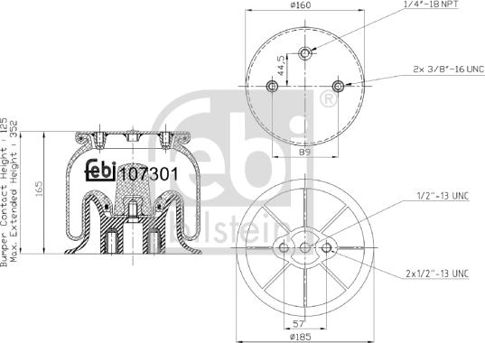 Febi Bilstein 107301 - Fuelle, suspensión neumática parts5.com