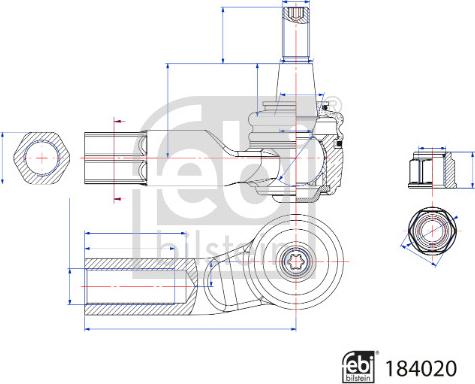 Febi Bilstein 184020 - Glava jarmovega droga parts5.com