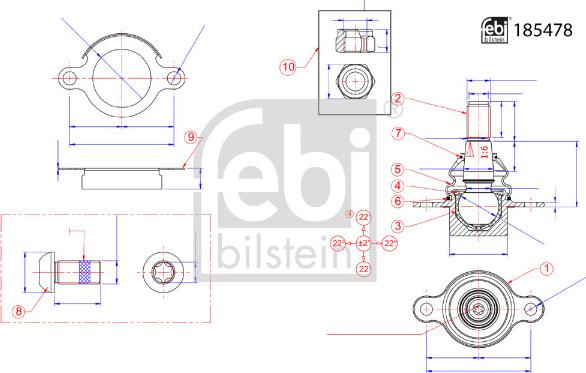 Febi Bilstein 185478 - Articulatie sarcina / ghidare parts5.com