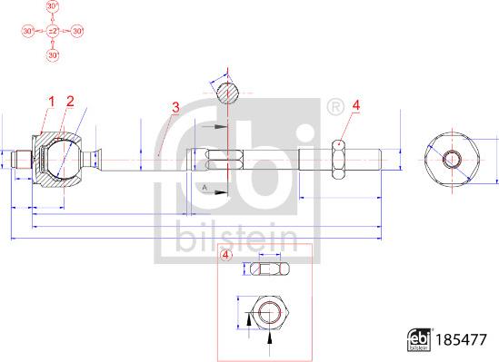 Febi Bilstein 185477 - Άρθρωση, μπάρα parts5.com