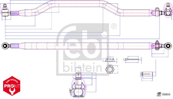 Febi Bilstein 185893 - Μπάρα τιμονιού parts5.com