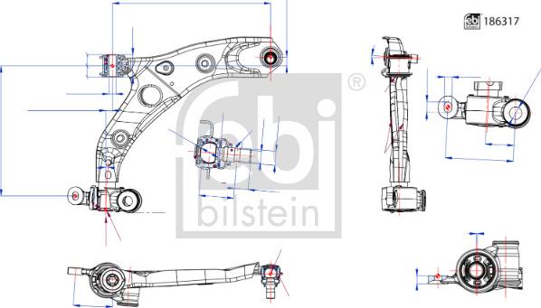 Febi Bilstein 186317 - Рычаг подвески колеса parts5.com