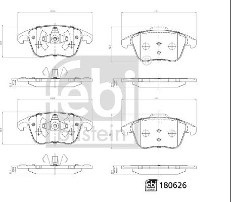 Febi Bilstein 180626 - Brake Pad Set, disc brake parts5.com