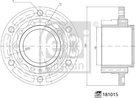 Febi Bilstein 181015 - Wheel Hub parts5.com