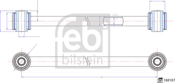 Febi Bilstein 188187 - Tyč / vzpěra, zavěšení kol parts5.com