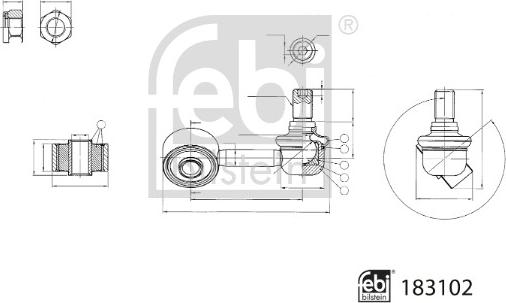 Febi Bilstein 183102 - Stange / Strebe, Stabilisator parts5.com