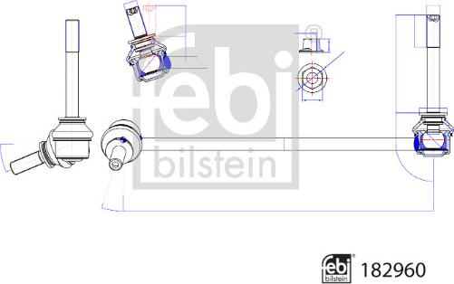 Febi Bilstein 182960 - Brat / bieleta suspensie, stabilizator parts5.com