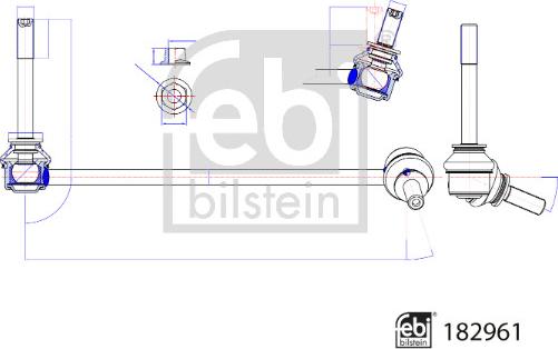 Febi Bilstein 182961 - Brat / bieleta suspensie, stabilizator parts5.com