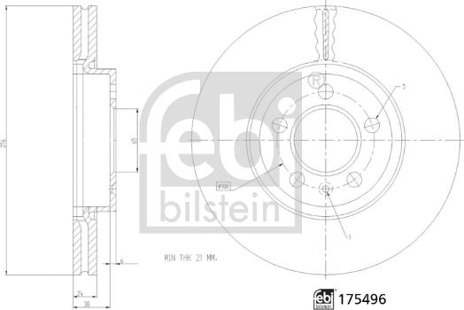 Febi Bilstein 175496 - Kočni disk parts5.com