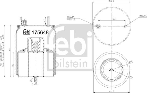 Febi Bilstein 175648 - Burduf, suspensie pneumatica parts5.com