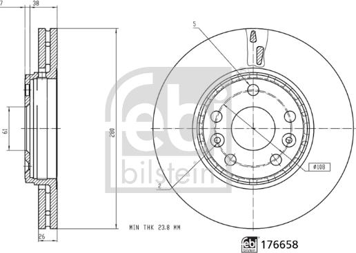 Febi Bilstein 176658 - Δισκόπλακα parts5.com