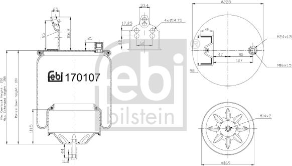 Febi Bilstein 170107 - Vzmetni meh, zracno vzmetenje parts5.com