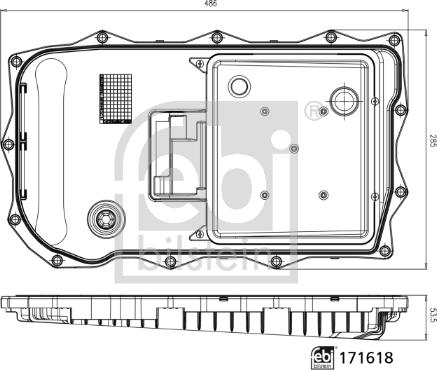 Febi Bilstein 171618 - Filter hidravlike, avtomatski menjalnik parts5.com