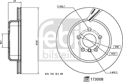 Febi Bilstein 173008 - Disco de freno parts5.com