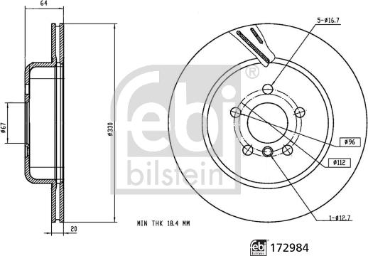 Febi Bilstein 172984 - Brake Disc parts5.com