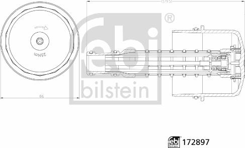 Febi Bilstein 172897 - Καπάκι, θήκη του φίλτρου λαδιού parts5.com