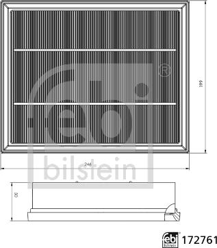 Febi Bilstein 172761 - Õhufilter parts5.com