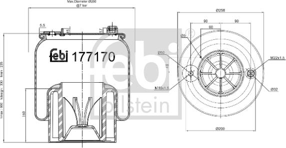 Febi Bilstein 177170 - Маншон, въздушно окачване parts5.com