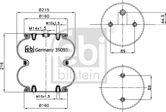 Febi Bilstein 39093 - Маншон, въздушно окачване parts5.com