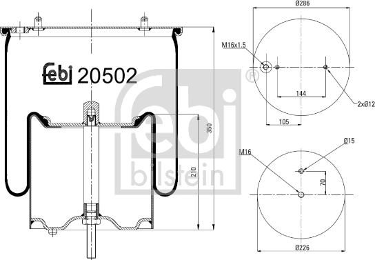 Febi Bilstein 20502 - Metallipalje, ilmajousitus parts5.com