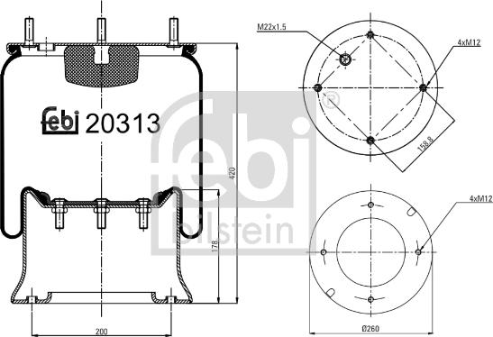 Febi Bilstein 20313 - Meh, pneumatsko vešanje parts5.com