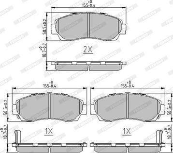 Ferodo FDB4161 - Komplet zavornih oblog, ploscne (kolutne) zavore parts5.com